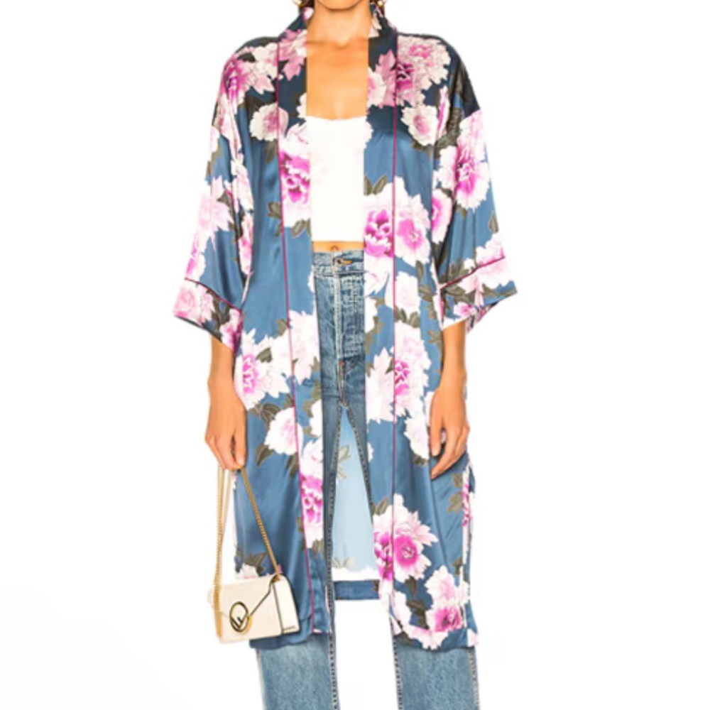 Fleur Du Mal Silk Robe Coat NWT Small Medium